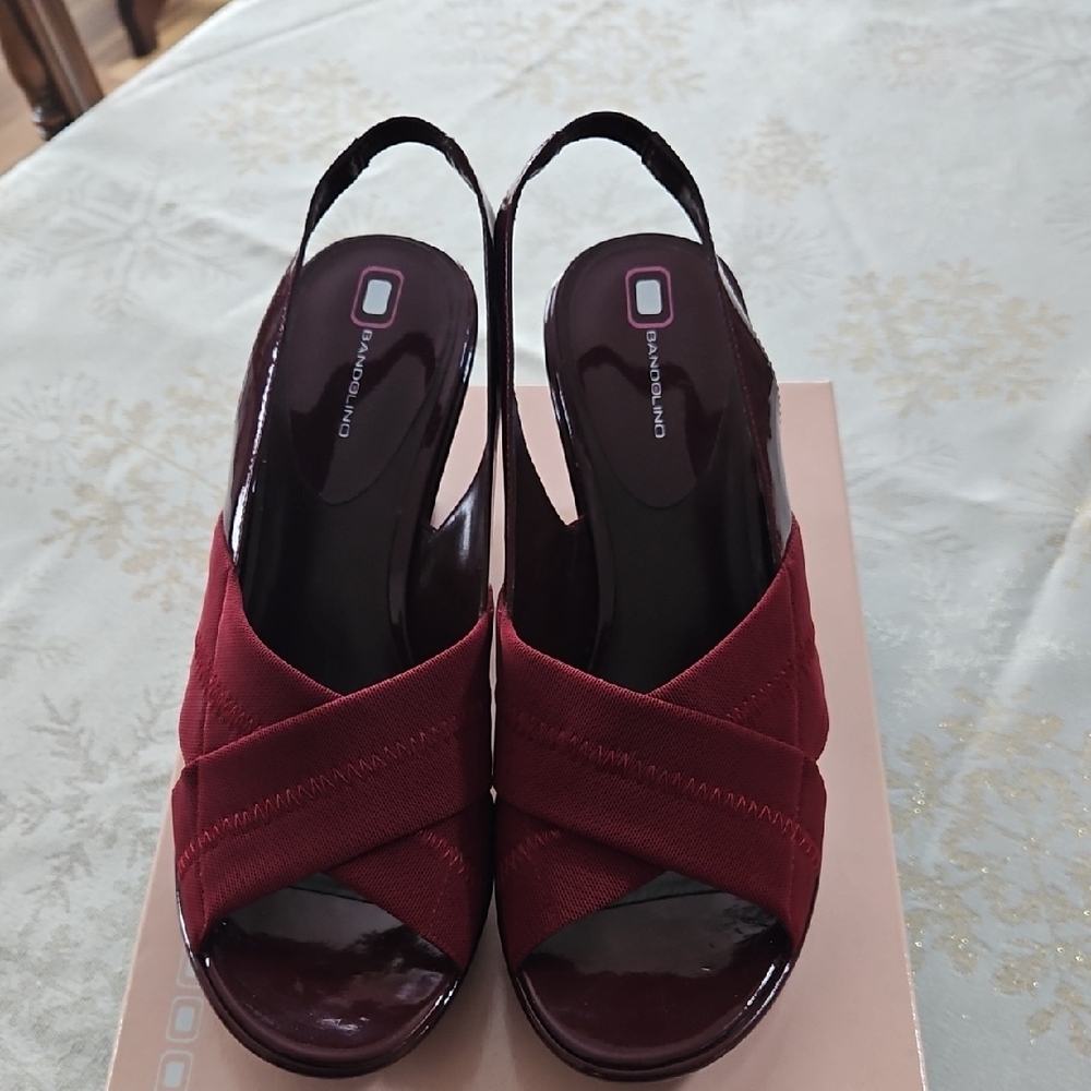 Bandolino Burgundy Slingback Heels